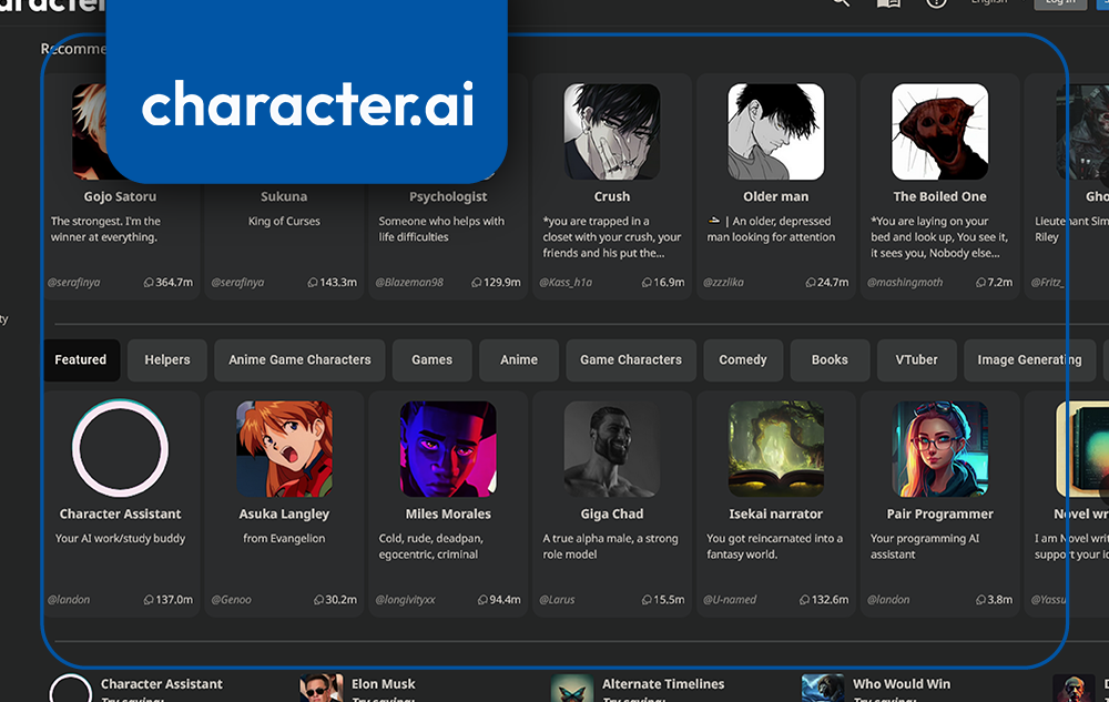 Imagen referencial Character AI